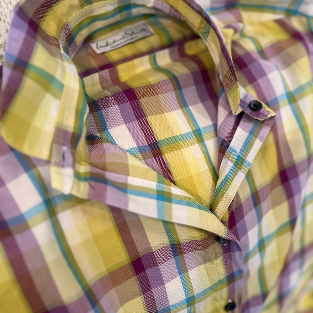 Green and Purple Plaid Shirt, custom made for me by Individualized Shirts